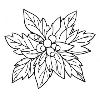 Festive Mistletoe Coloring Page | Mistletoe coloring page