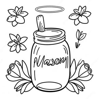 Mason Jar Coloring Page | Mason Jar coloring page