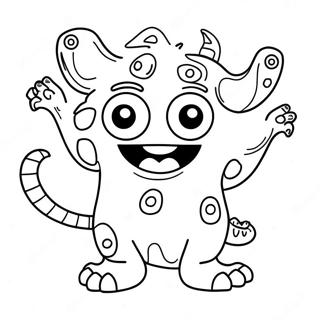 Funny Monster Characters Coloring Page | Silly coloring page
