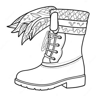 Stylish Winter Boots Coloring Page | Boots coloring page