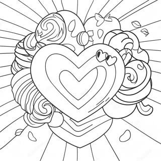 Candy Heart Coloring Page | Candy Heart coloring page