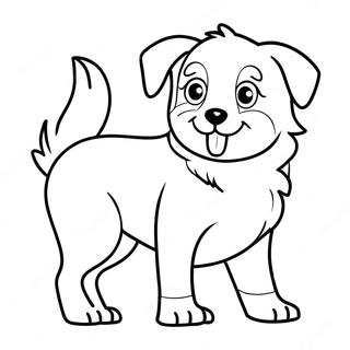Playful Australian Shepherd Puppy Coloring Page | Australian Shepherd coloring page