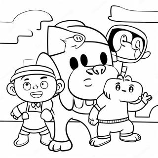 TBHK Characters in a Fun Adventure Coloring Page | TBHK coloring page