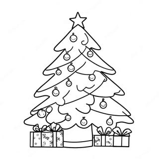 Festive Christmas Tree Coloring Page | Holidays Around the World coloring page