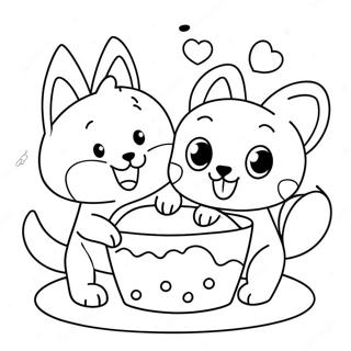 Cute Lol Pets Playing Together Coloring Page | Lol Pets coloring page