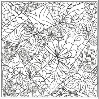 Patchwork Quilt Coloring Page | Quilt coloring page
