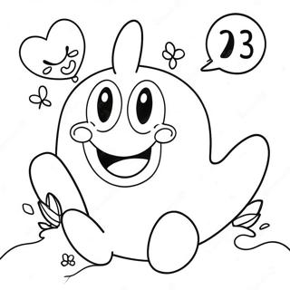 Cute Number 3 with Smiley Face Coloring Page | Number 3 coloring page