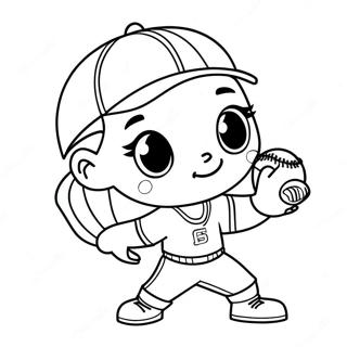 Cute Softball Coloring Page | Cute Softball coloring page