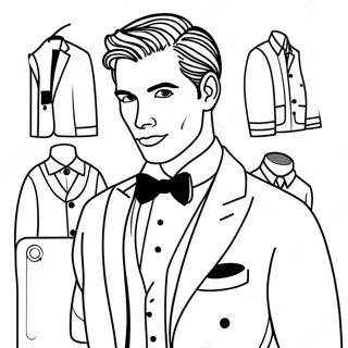 Men's Fashion Coloring Page | Mens coloring page