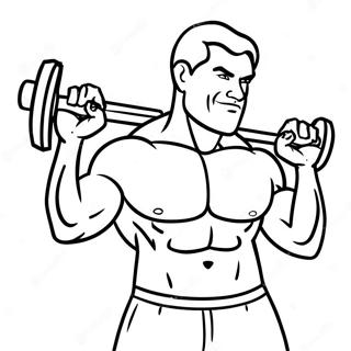 Muscular Man Lifting Weights Coloring Page | Mens coloring page
