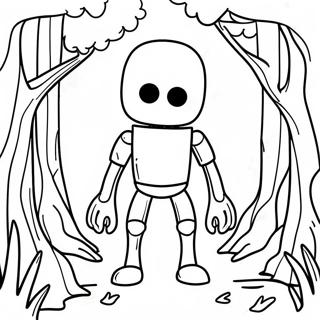 Creepy Enderman in the Forest Coloring Page | Enderman coloring page