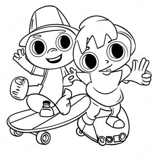 Cool Homies in Skateboard Coloring Page | Homies coloring page