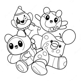 Färgglada Misfit Toys Målarbild | Ön av Oönskade Leksaker målarbild