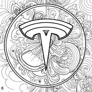 Tesla Logo Coloring Page | Tesla coloring page