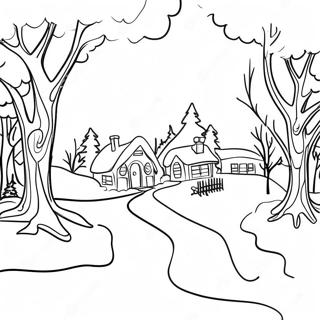 January Winter Wonderland Coloring Page | Month coloring page