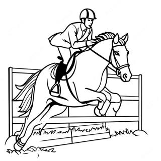 Show Jumping Horse Coloring Page | Show Jumping Horse coloring page