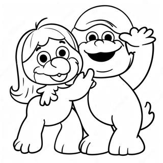 Elmo and Abby Fun Coloring Page | Elmo and Abby coloring page