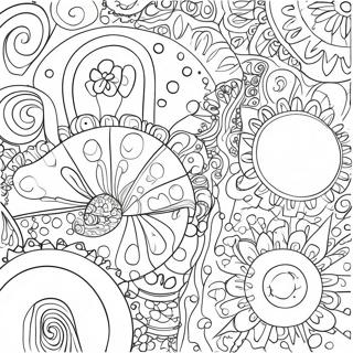 Colorful Groovy Shapes Coloring Page | Groovy coloring page