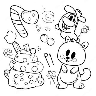 Word Party Characters Coloring Page | Word Party coloring page
