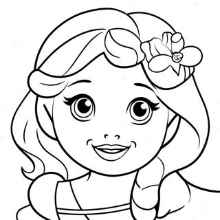 Cute Disney Princess Coloring Page | Cute Disney coloring page