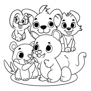 Adorable Disney Animal Friends Coloring Page | Cute Disney coloring page