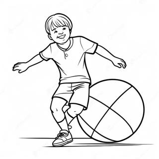 Jude Bellingham Dribbling the Ball Coloring Page | Jude Bellingham coloring page
