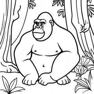 Ivan the Gorilla in a Jungle Coloring Page | The One and Only Ivan coloring page