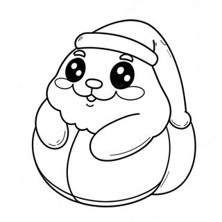 Cute Squishmallow Santa Coloring Page | Squishmallow Christmas coloring page