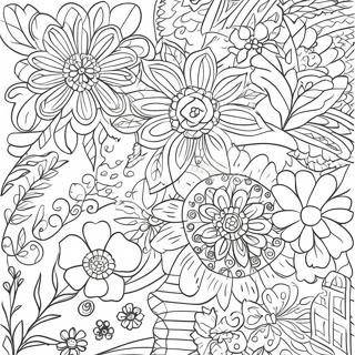 Folk Art Floral Patterns Coloring Page | Folk Art coloring page