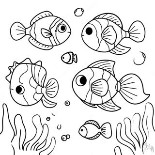 Cute Underwater Creatures Coloring Page | Water coloring page