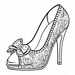 Sparkly High Heel Coloring Page | High Heel coloring page