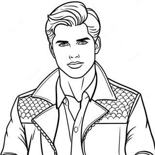Fashionable Ken Coloring Page | Ken coloring page