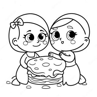 Adorable Sister Playing Together Coloring Page | Cute Sister coloring page