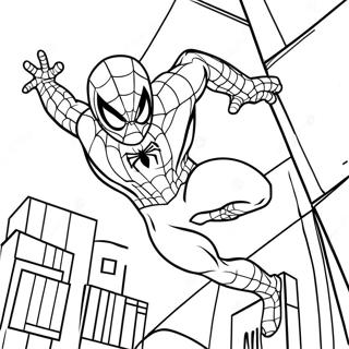 Web-Slinging Spiderman Coloring Page | Spiderman Far From Home coloring page