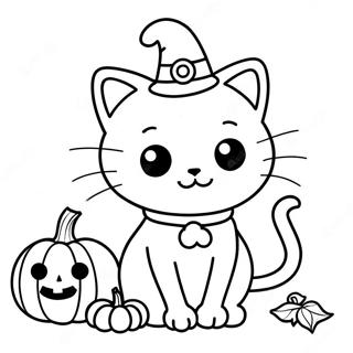 Halloween Kitty Coloring Page | Halloween Kitty coloring page