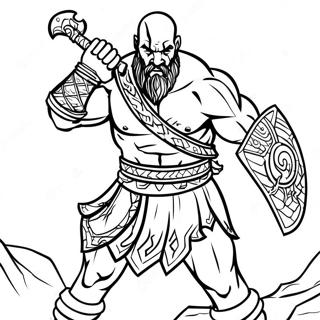 Page à colorier du Dieu de la guerre | Page de coloriage Dieu de la guerre