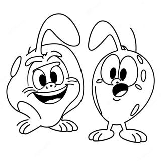 Ren and Stimpy Funny Faces Coloring Page | Ren and Stimpy coloring page
