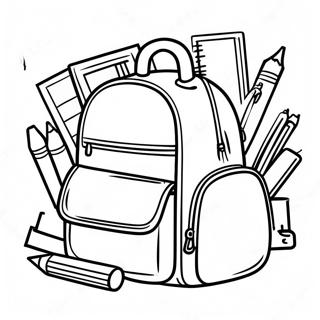 Back to School Supplies Coloring Page | Back to School coloring page