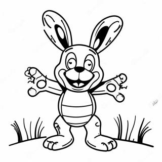 Scary Withered Bonnie Coloring Page | Withered Bonnie coloring page
