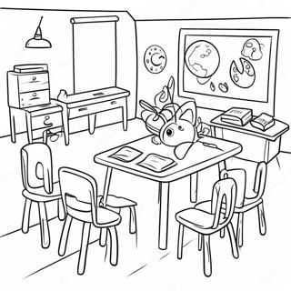 Cheerful Classroom Coloring Page | Back to School coloring page