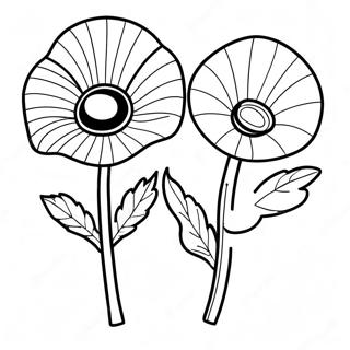 Pagina da Colorare di Poppy e Viva | pagina da colorare Papavero e Viva