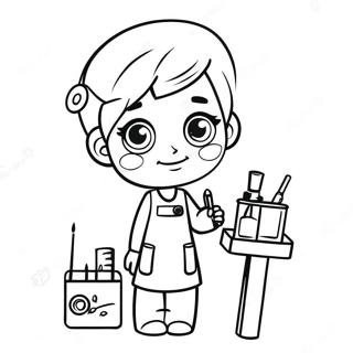 Cute Phlebotomist Drawing Coloring Page | Phlebotomy coloring page