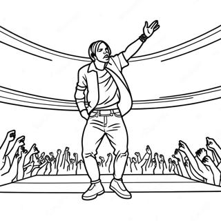 Travis Scott Performing on Stage Coloring Page | Travis Scott coloring page