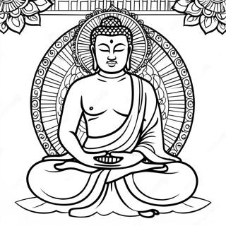 Meditating Buddha Coloring Page | Buddha coloring page