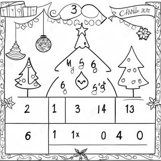 Christmas Countdown Calendar Coloring Page | Christmas Countdown coloring page