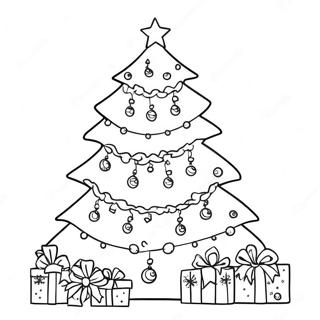 Festive Christmas Tree Countdown Coloring Page | Christmas Countdown coloring page