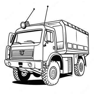 Military Army Truck in Action Coloring Page | Army Truck coloring page