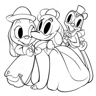 Colorful Disney Characters Coloring Page | Disney Trippy coloring page