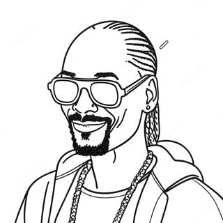 Snoop Dogg with Cool Sunglasses Coloring Page | Snoop Dogg coloring page
