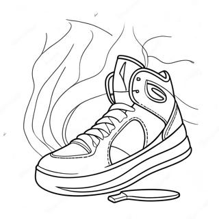 Cool Basketball Sneakers Coloring Page | Basketball Shoes coloring page